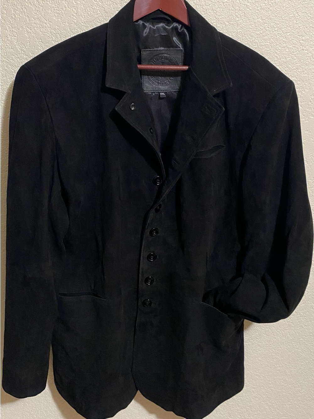 The Bombay Leather Co Suede Multi-Button Jacket Blazer Black Men's Size XXL